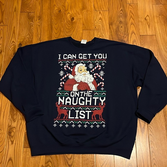 Christmas sweatshirt I can get you on the naughty list 2XL - Picture 1 of 7